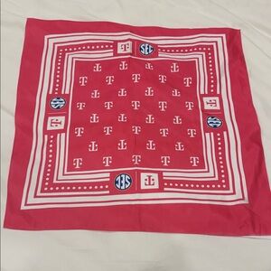 Pink & White Silk SEC Bandana
